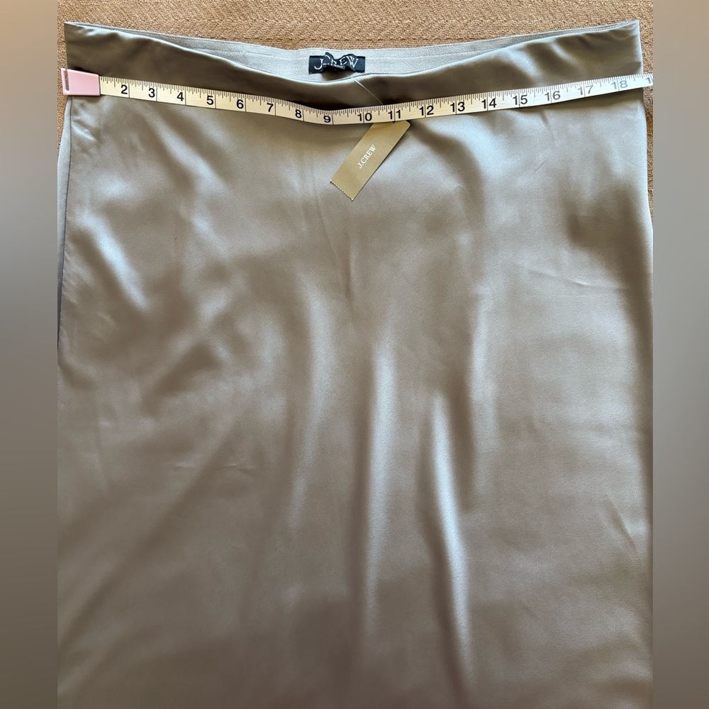 J. Crew Silver-Gray Satin Midi Skirt - Picture 7 of 13
